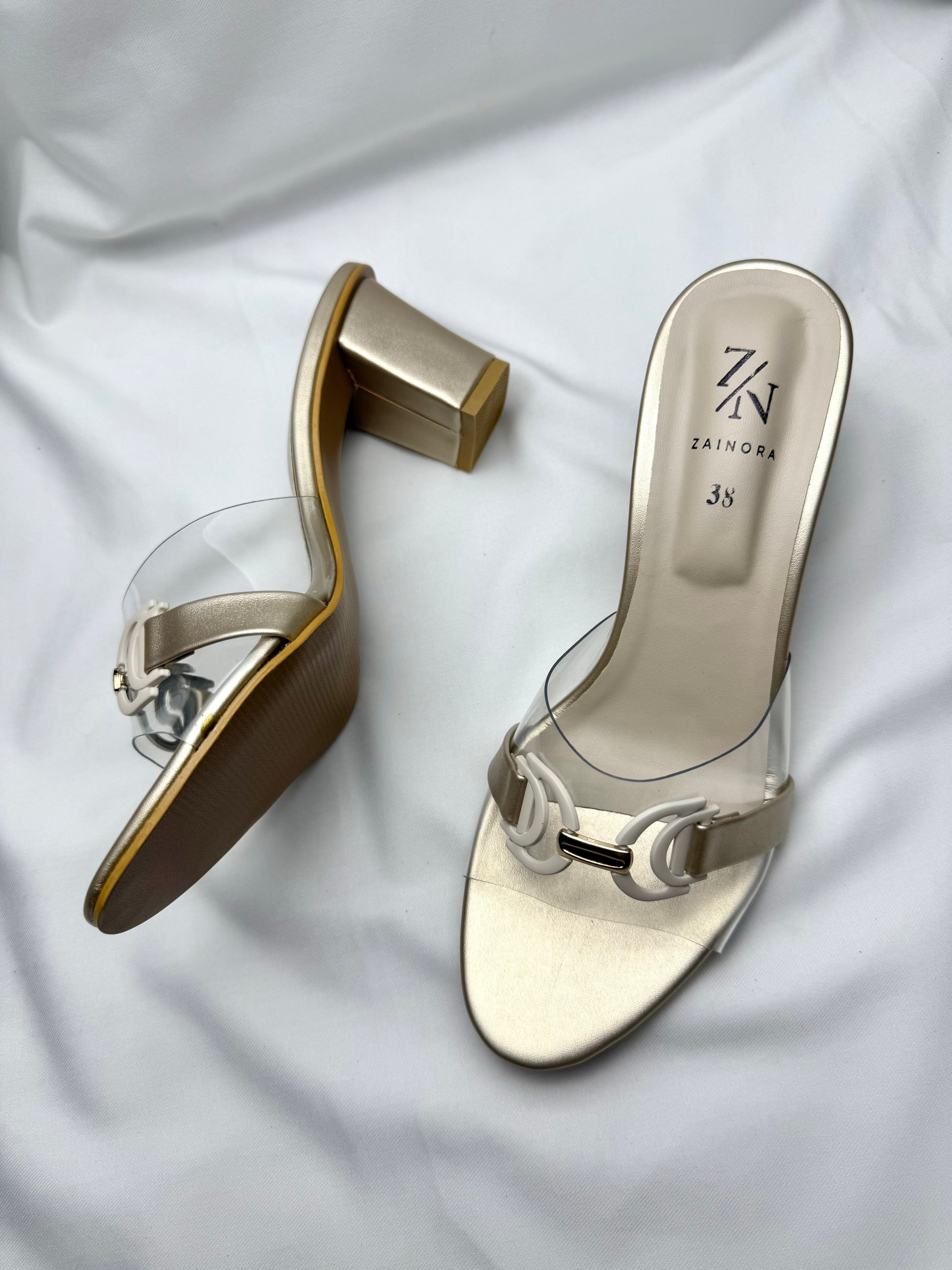 Women's Transparent Block Heel Sandals