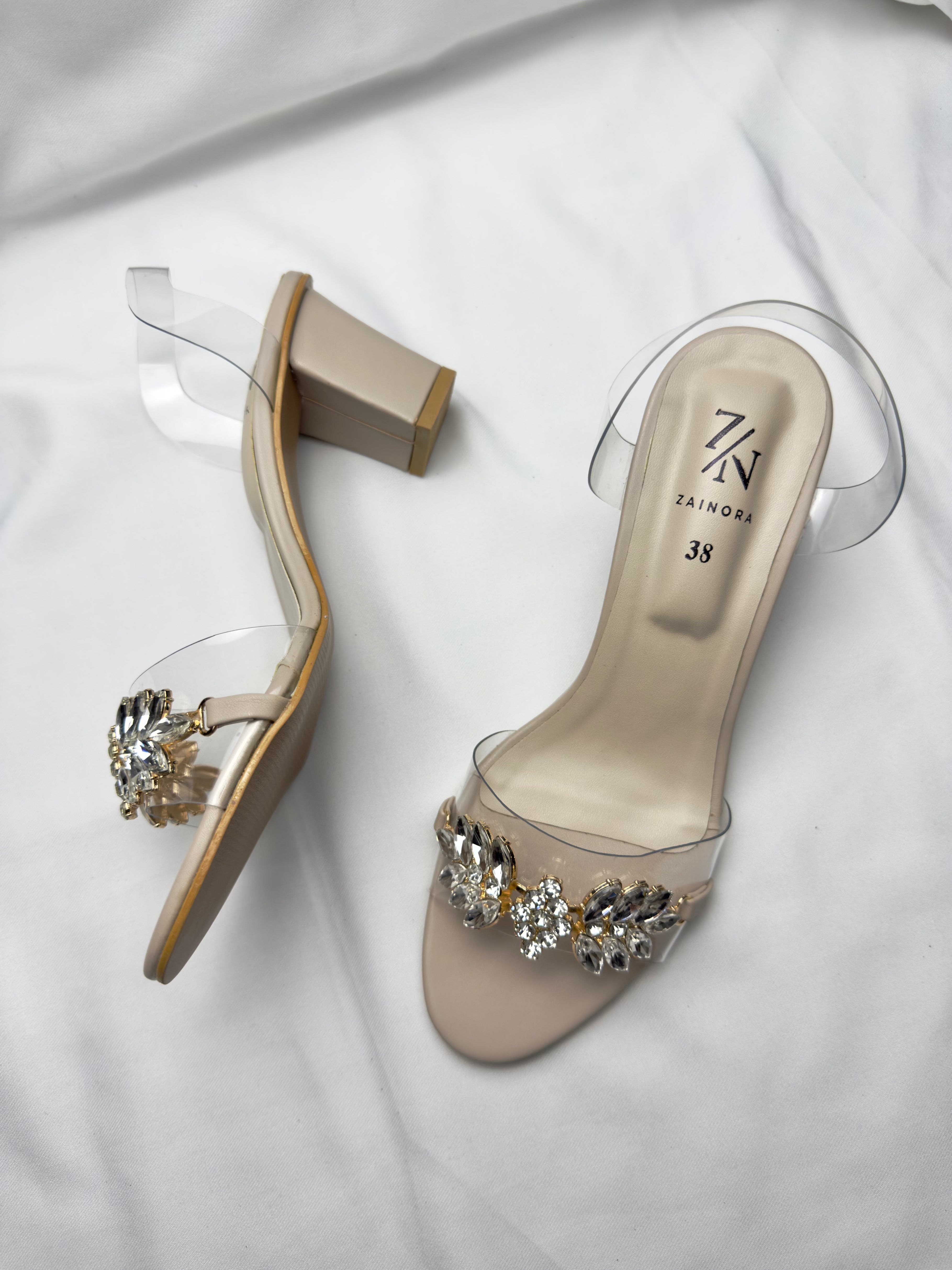 Women's Transparent Block Heel Sandals