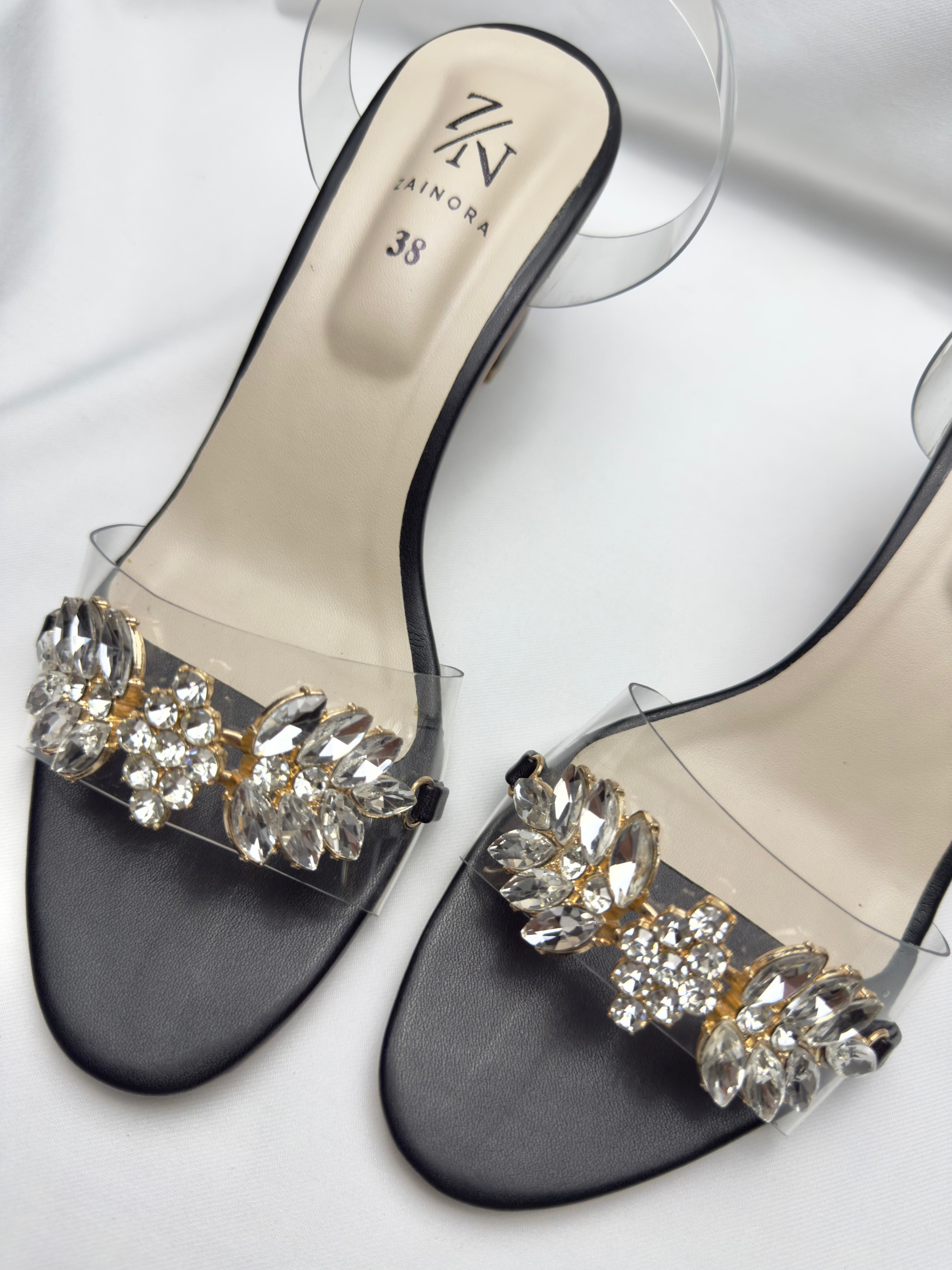 Women's Transparent Block Heel Sandals