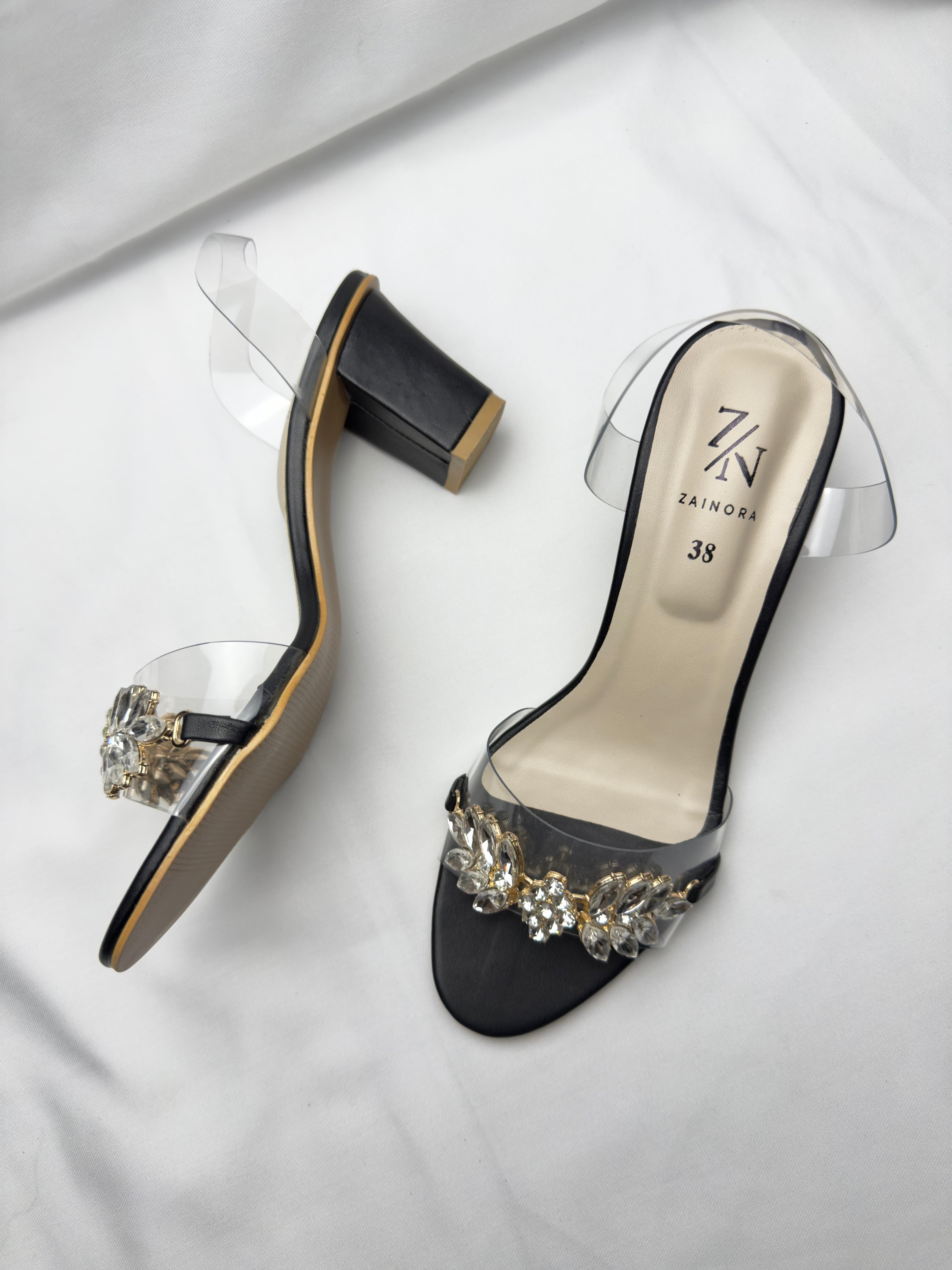 Women's Transparent Block Heel Sandals