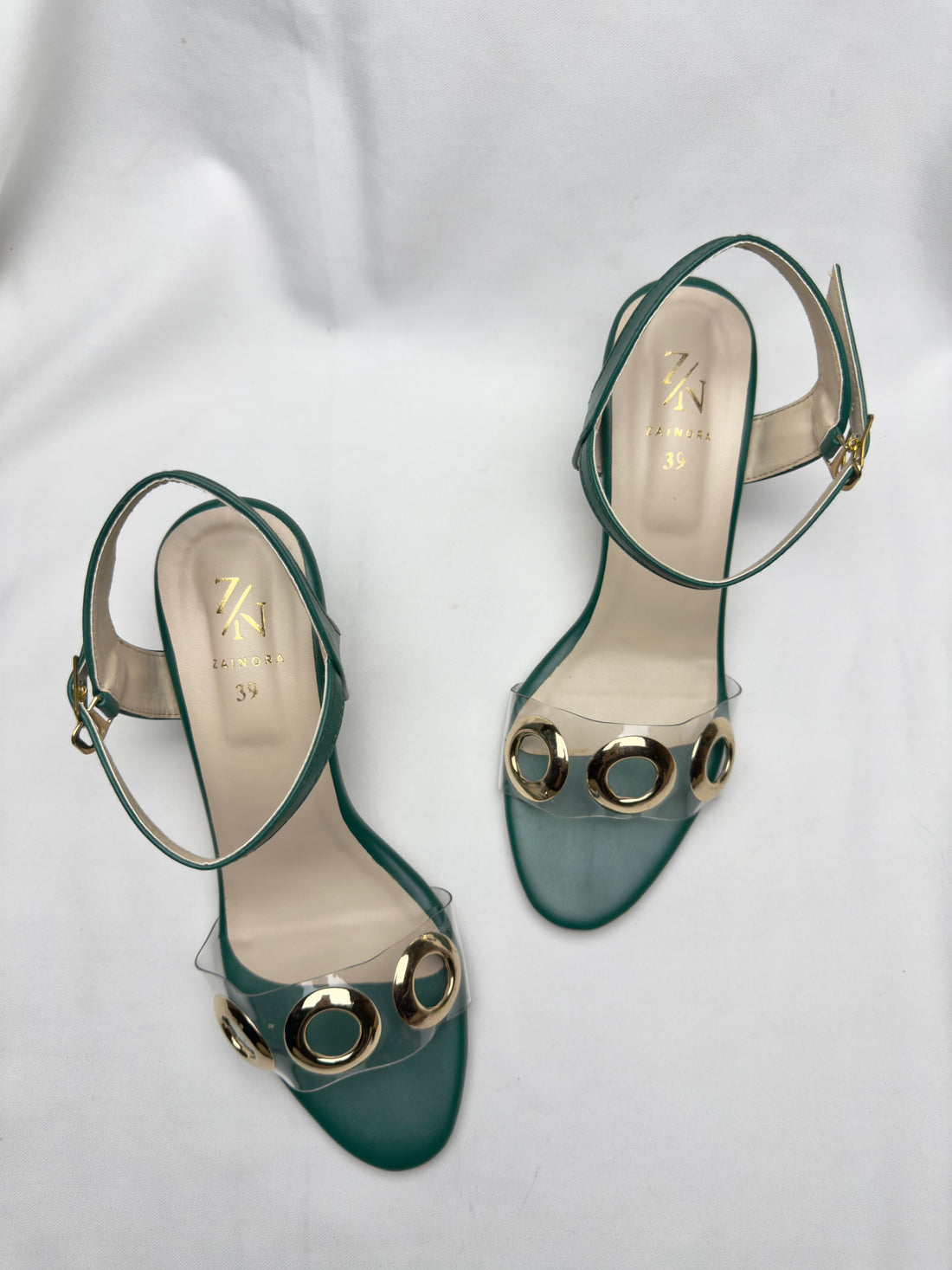 Stylish Green Transparent Strap Sandals