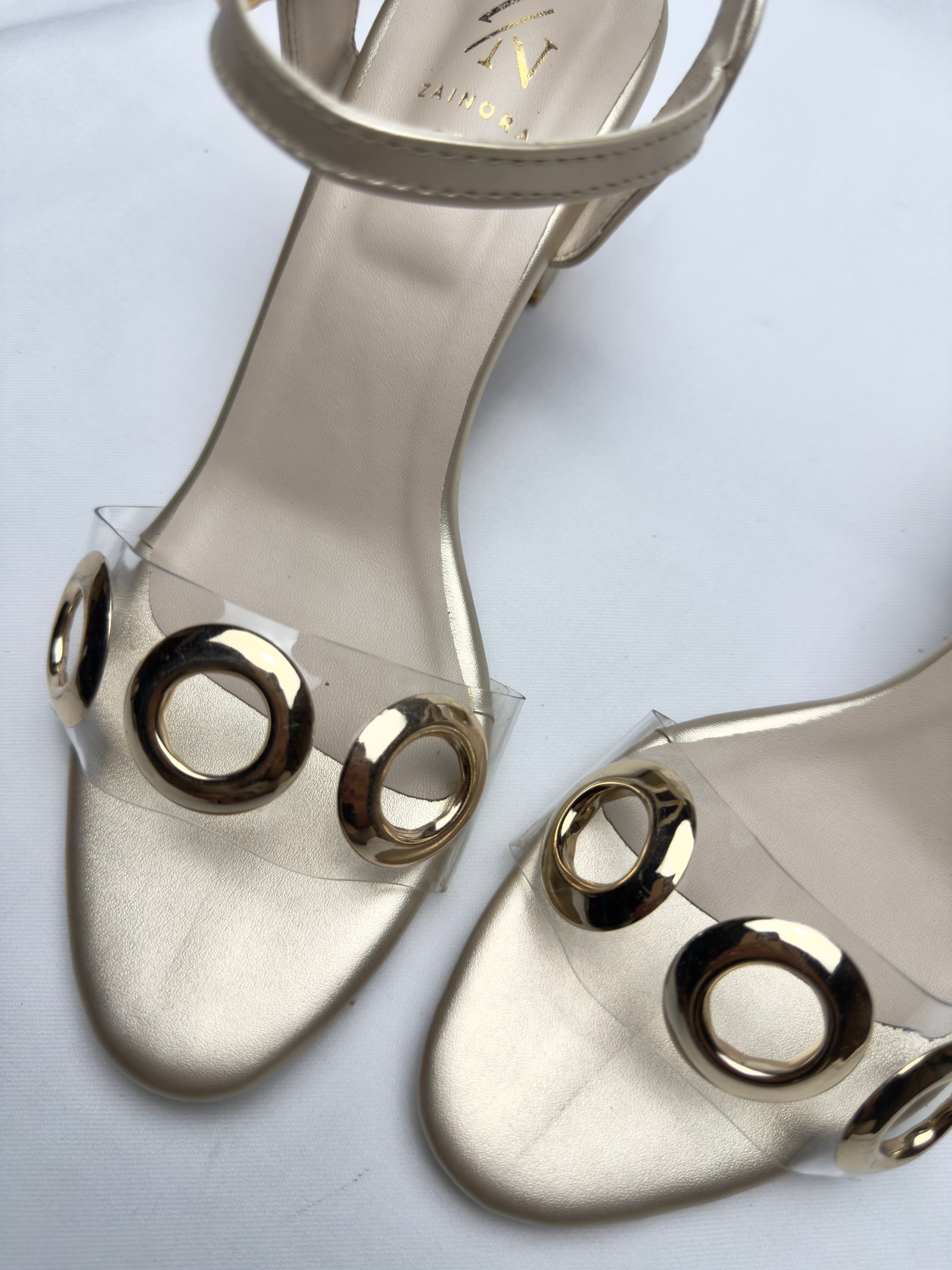 Stylish Green Transparent Strap Sandals