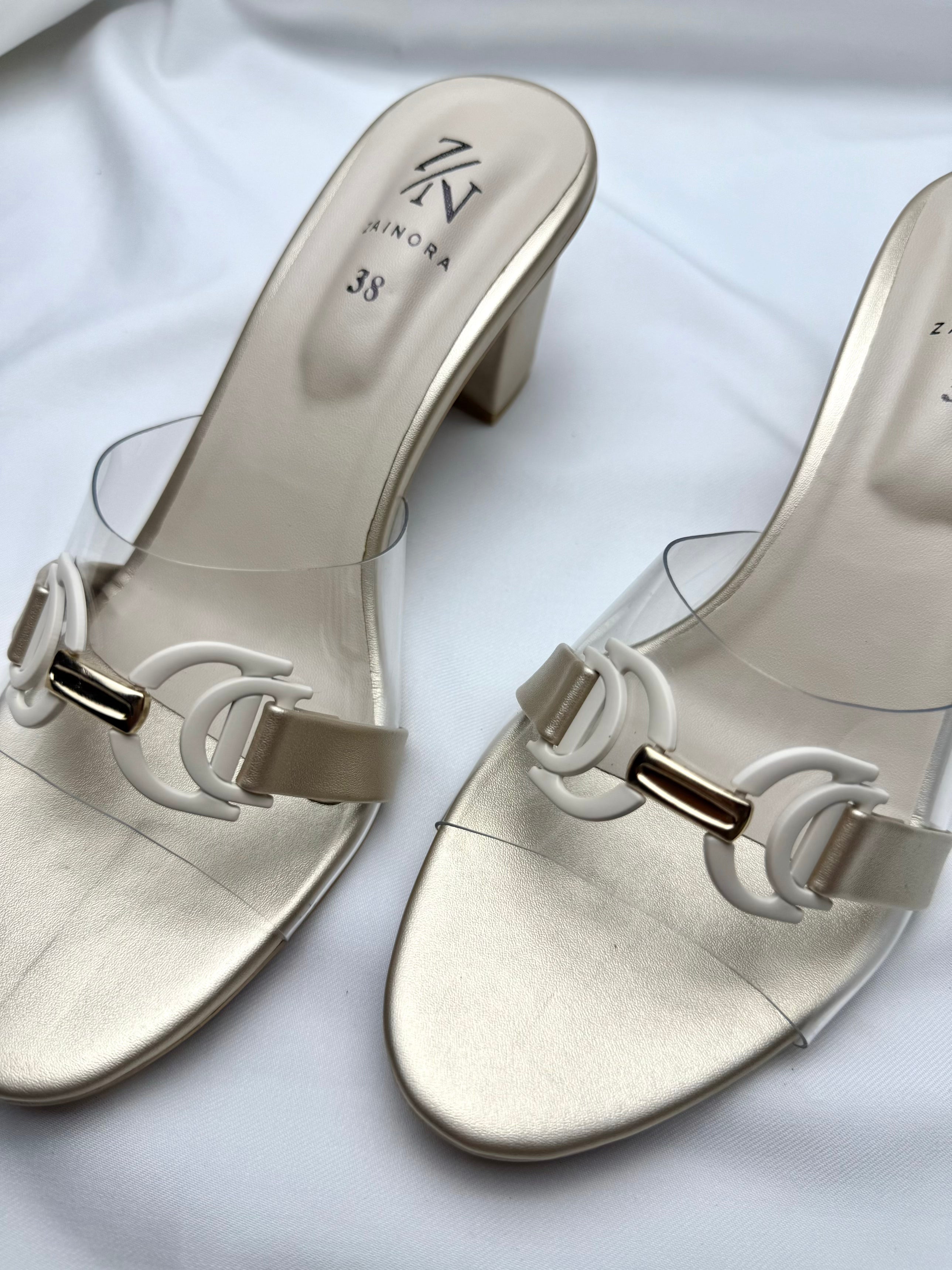 Women's Transparent Block Heel Sandals