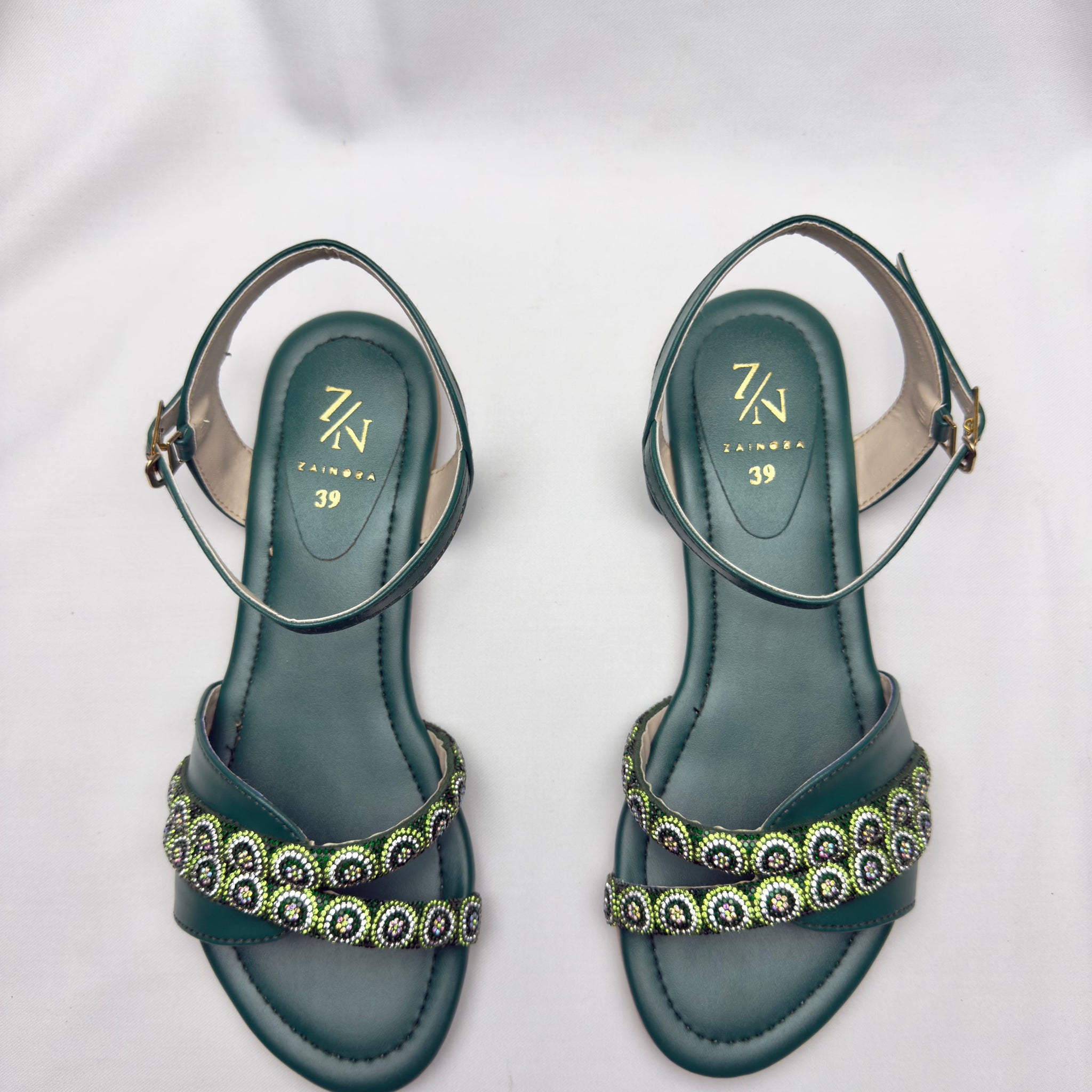 Women's Rhinestone Double Strap Flat Sandals